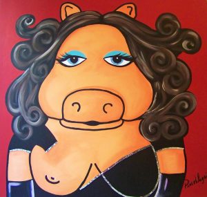 Painting Of Mizz Piggie for Wendy Williams. 3 of 5