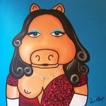 Painting Of Mizz Piggie for Wendy Williams. 4 of 5