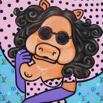 Painting of "Mizz Sofia Loren Piggie"... Pop Art by PicosPelegri.com