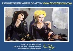 PAINTING OF TWO DRAG QUEENS FROM THE PALACE BAR ON OCEAN DRIVE